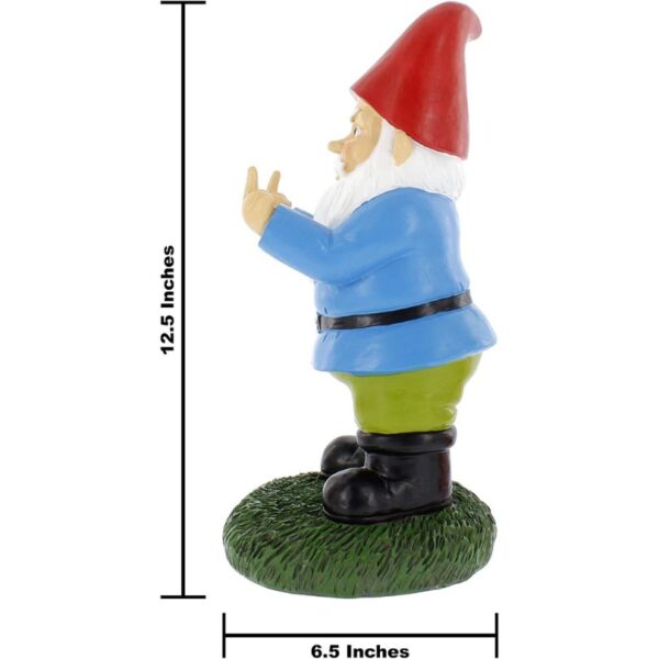 Gnometastic Statuette de nain de jardin avec doigt d'honneur