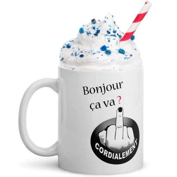 Mug Humour Tasse bonjour ça va doigt d'honneur