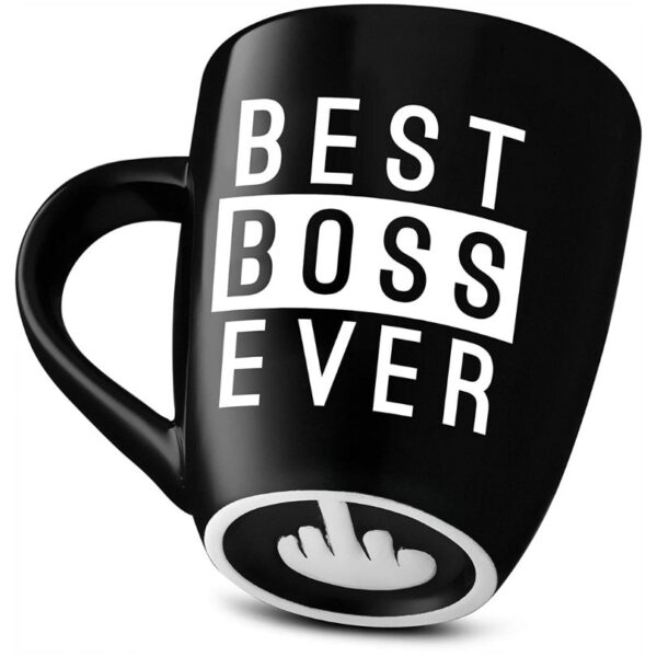 Tasse à café humoristique avec inscription « Best Boss Ever